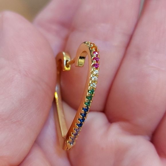 Mandala crystal heart hoops - Picture 3 of 3